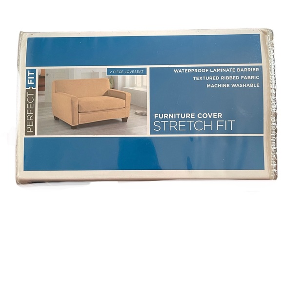 Perfect Fit Tan 2 Piece Love Seat Cover - Picture 2 of 7